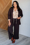 Hazel Blues® |  Magic Wide Leg Crop Pants in Chocolate