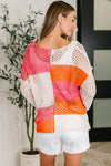 Hazel Blues® |  Off the Grid Net Color Block Layering Top