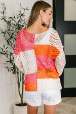 Hazel Blues® |  Off the Grid Net Color Block Layering Top