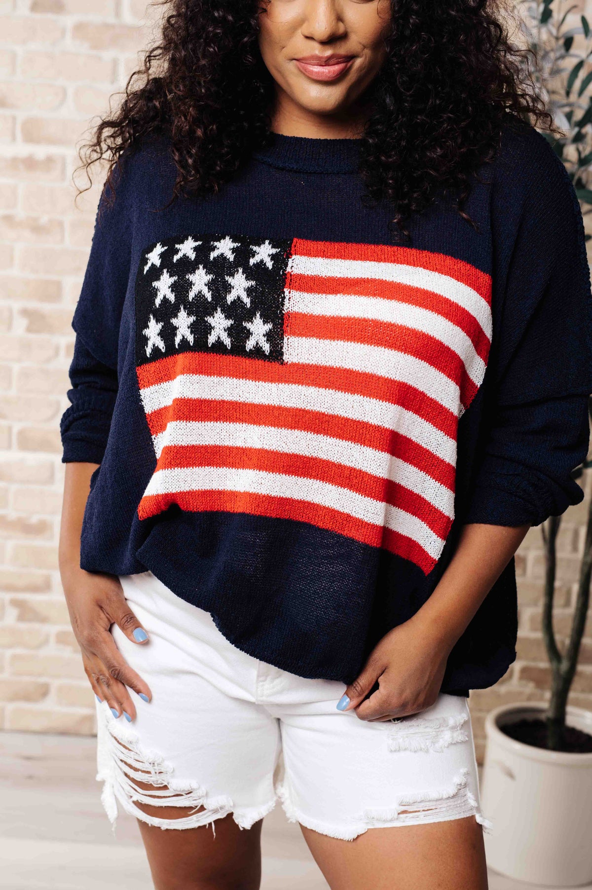 Hazel Blues® |  Oh Say Can You See Lightweight Pullover