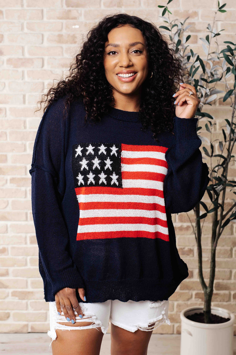 Hazel Blues® |  Oh Say Can You See Lightweight Pullover