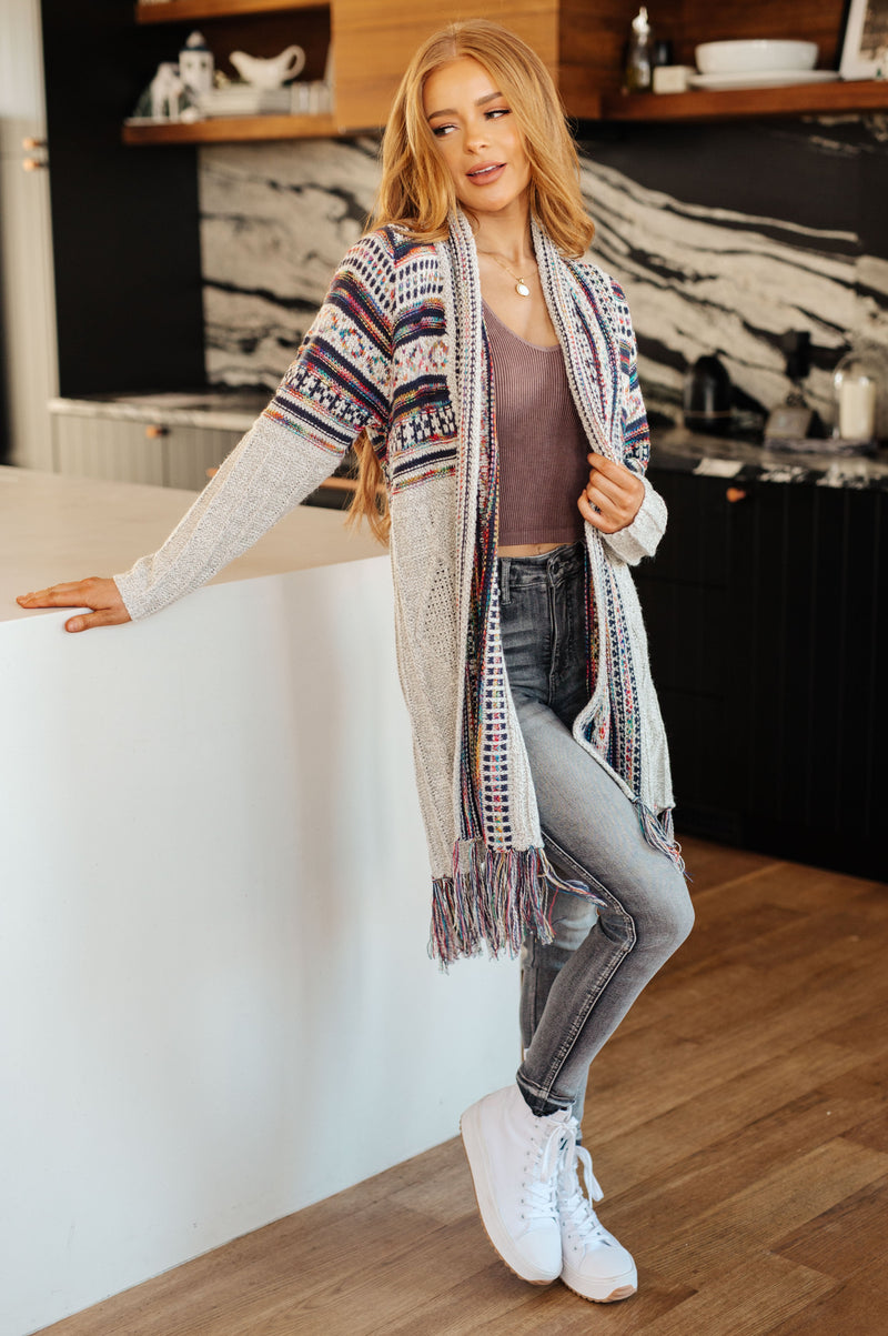 Hazel Blues® |  Oh So Lucky Fringe Cardigan