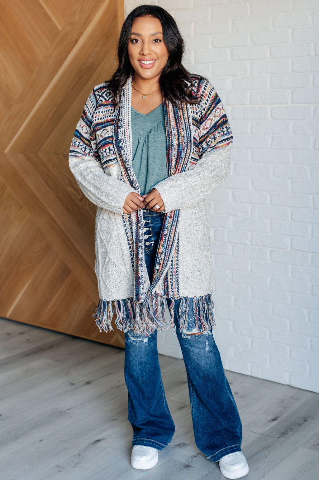 Hazel Blues® |  Oh So Lucky Fringe Cardigan