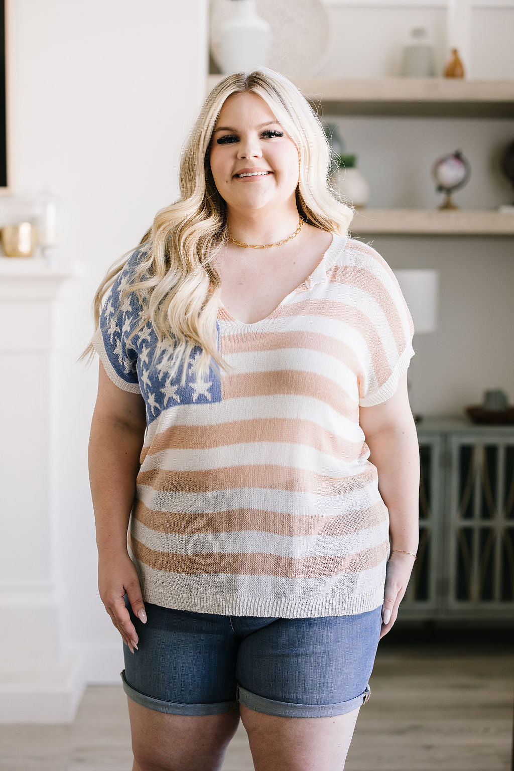 Hazel Blues® |  Old Glory Sleeveless Sweater