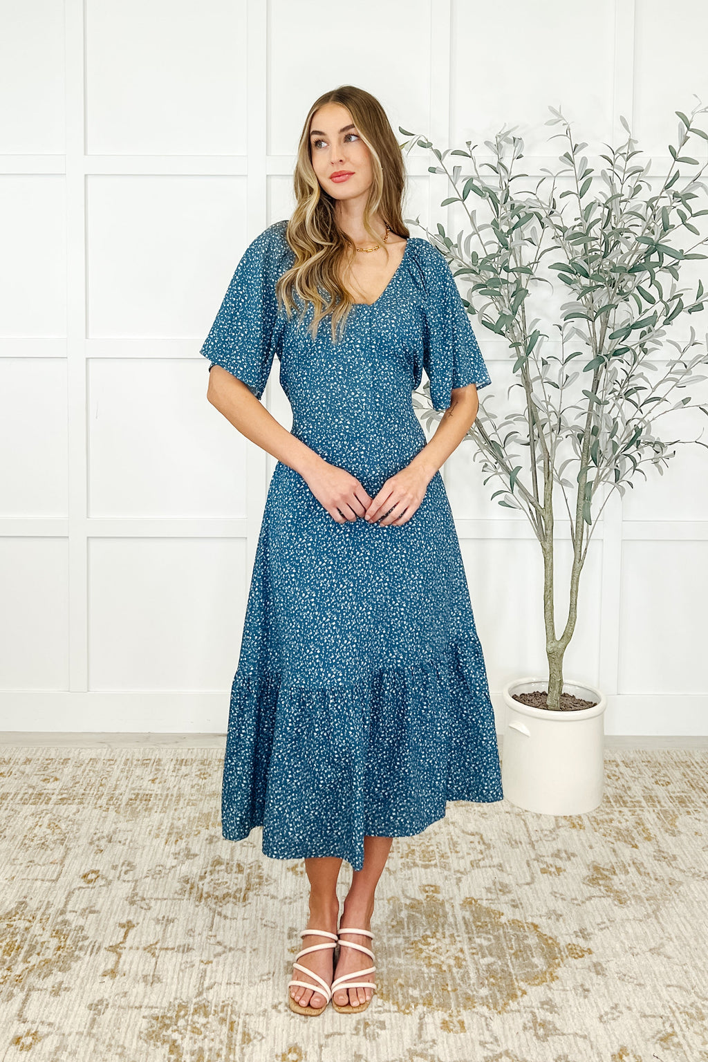 Hazel Blues® |  Olive Dress in Blue Vineyard