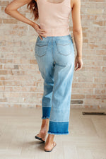 Hazel Blues® |  Olivia High Rise Wide Leg Crop Jeans in Medium Wash