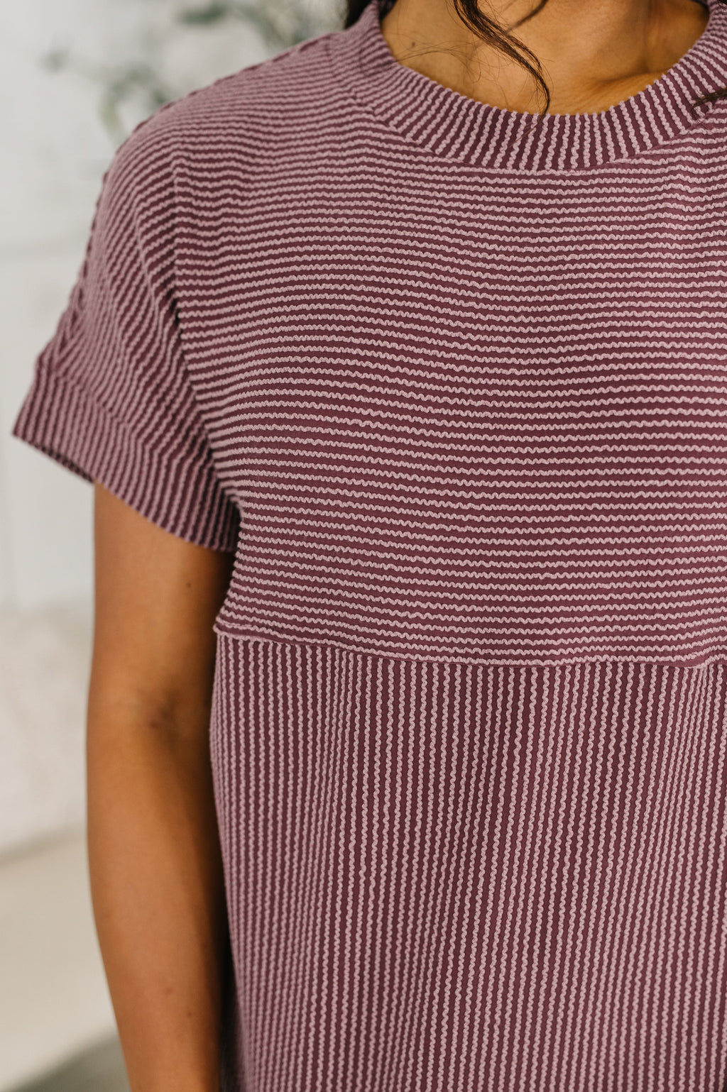 Hazel Blues® |  On Repeat Cable Ribbed Knit Tee