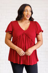 Hazel Blues® |  One Day Soon V-Neck Ruffle Detail Top