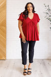 Hazel Blues® |  One Day Soon V-Neck Ruffle Detail Top