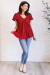Hazel Blues® |  One Day Soon V-Neck Ruffle Detail Top