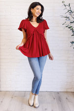 Hazel Blues® |  One Day Soon V-Neck Ruffle Detail Top