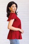 Hazel Blues® |  One Day Soon V-Neck Ruffle Detail Top