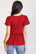 Hazel Blues® |  One Day Soon V-Neck Ruffle Detail Top