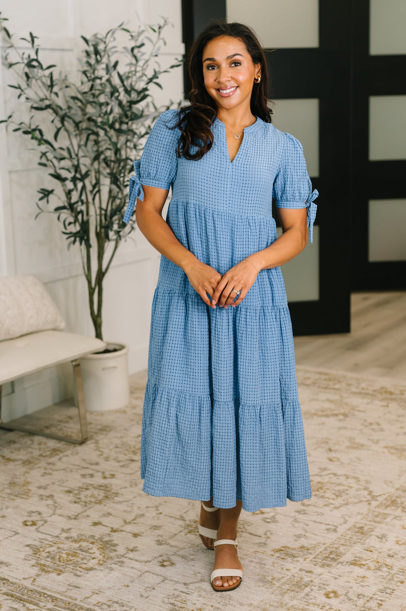 hazel midi dress Women's Hazel Pleated Asymmetric Sleeved Organza Voile Midi Dress S/M/L/Customize Blue/Pink/Cream Beige/Red MEAN BLVD L / Blue