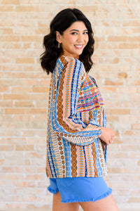 Hazel Blues® |  Open Sky Boho Tunic in Navy Mauve