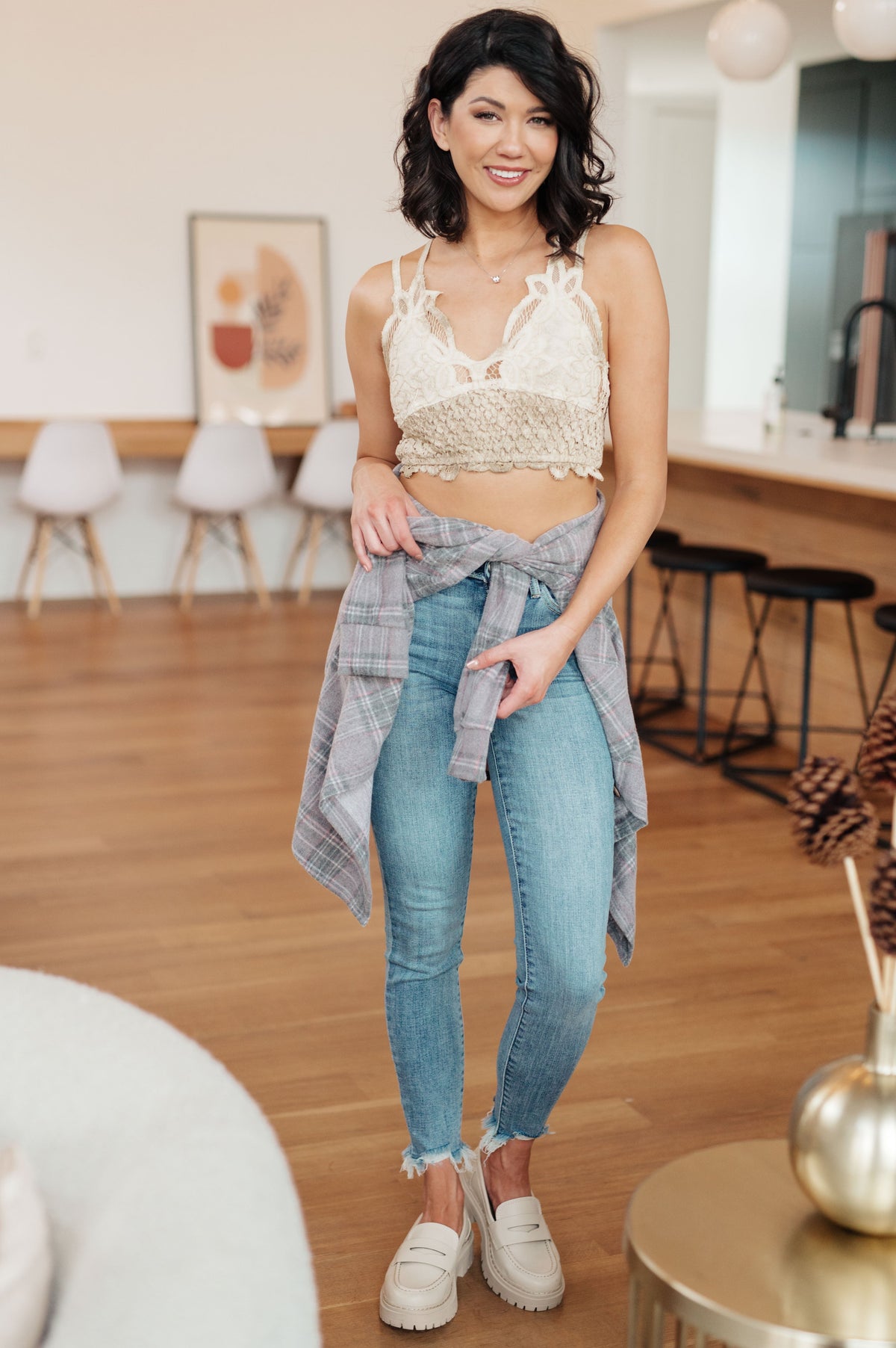 Hazel Blues® | Live In Lace Bralette in Taupe