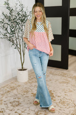 Hazel Blues® |  Outside Advantage Mixed Print Boho Blouse