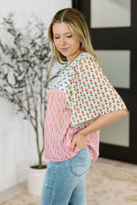 Hazel Blues® |  Outside Advantage Mixed Print Boho Blouse