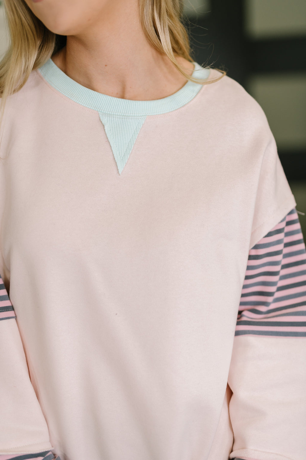 Hazel Blues® |  Outside the Lines Oversized Color Block  Pullover