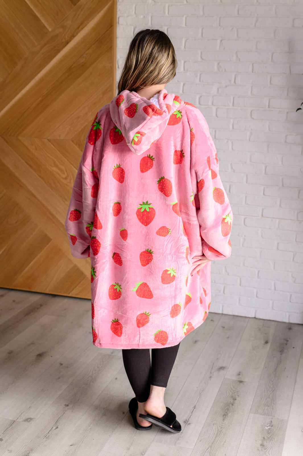 Hazel Blues® |  Oversized Blanket Hoodie in Strawberry