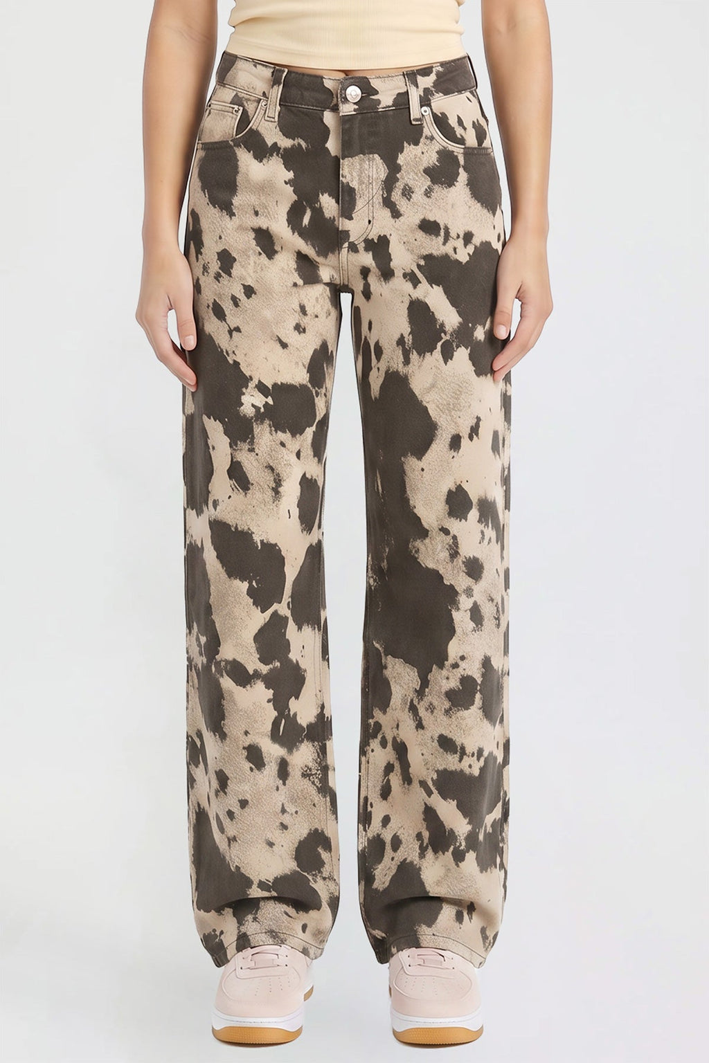 Britney Printed Wide Leg Jeans