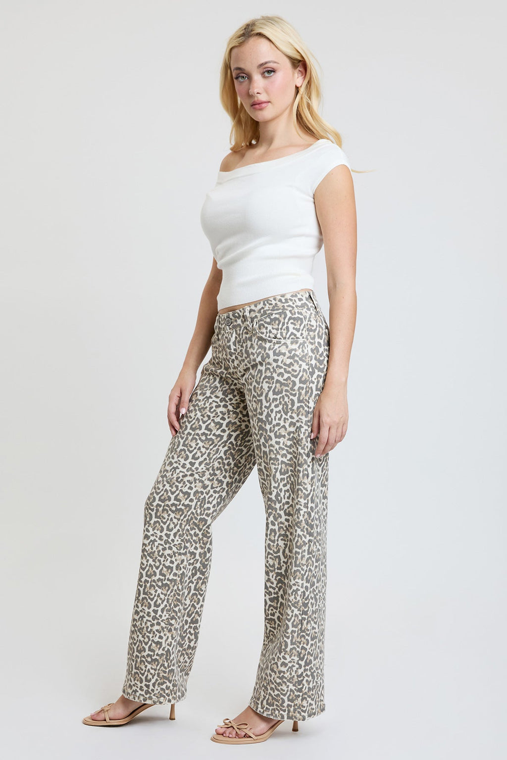 Britney Leopard Wide Leg Jeans