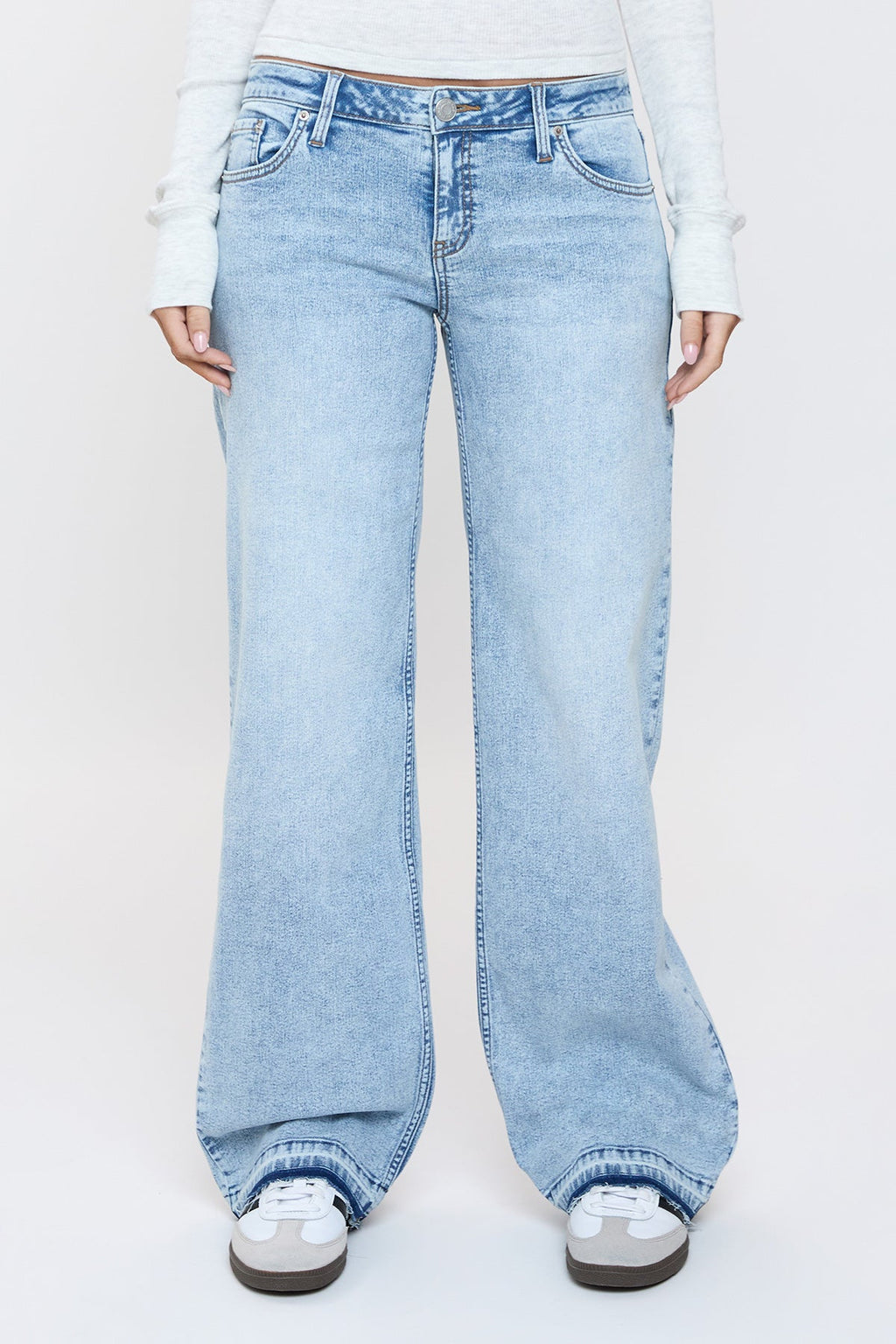 Released-Hem Wide-Leg Jeans