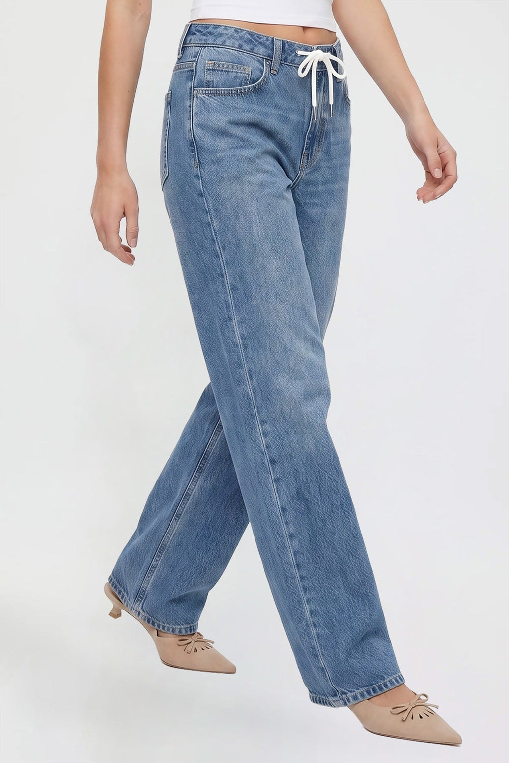 Luxe Britney 90'S fit Tie Front Jeans