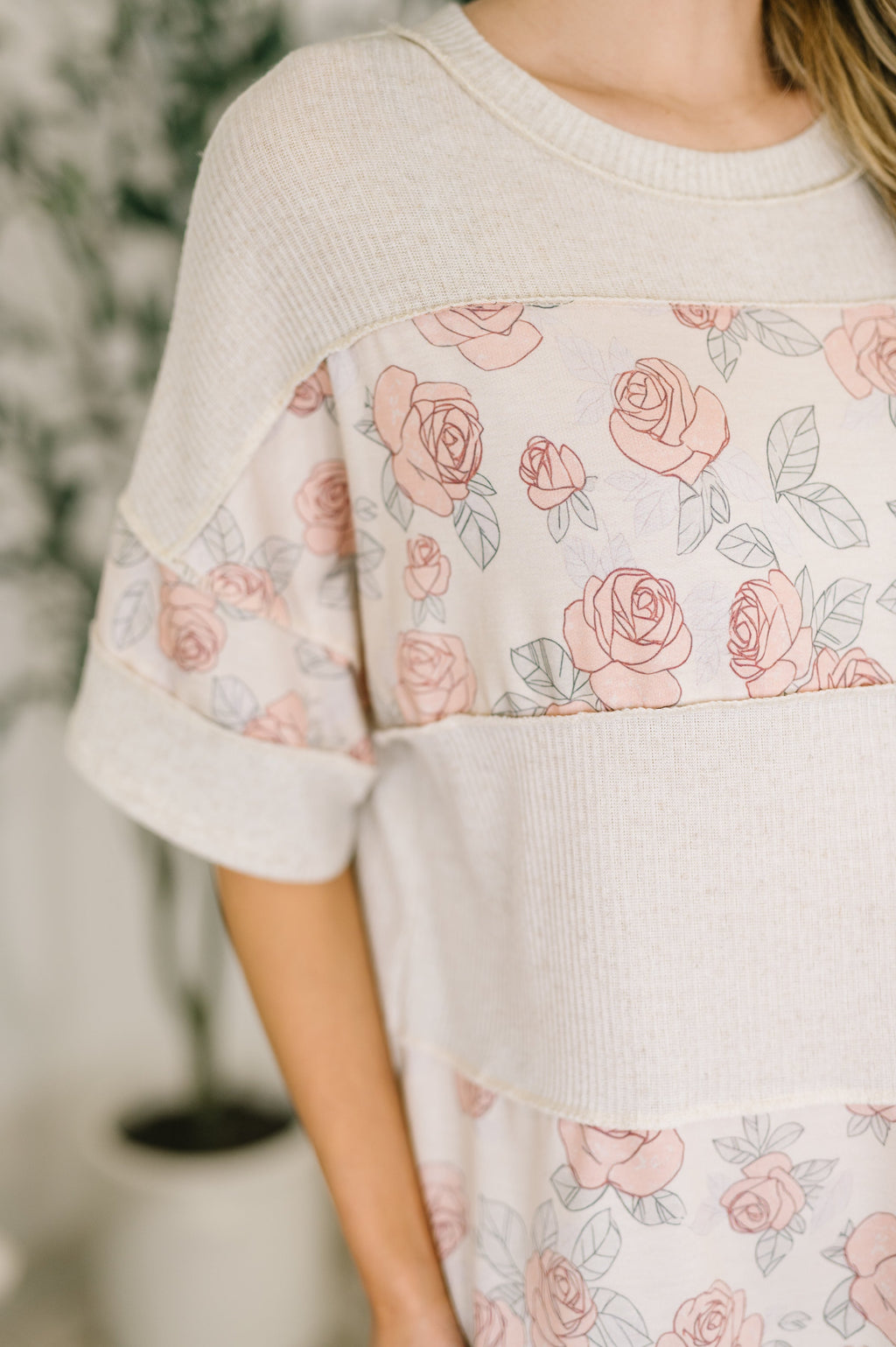 Hazel Blues® |  Painting the Roses Color Block Relaxed Top