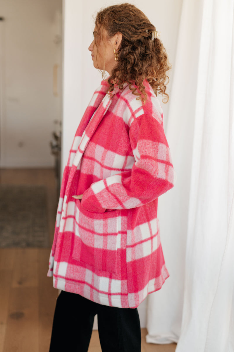 Hazel Blues® |  Passion in Plaid Coat in Pink