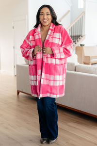 Hazel Blues® |  Passion in Plaid Coat in Pink