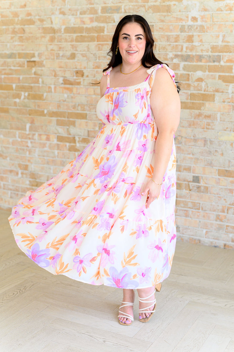 Hazel Blues | Pastel Petals Floral Midi Dress Hazel Blues | Pastel Petals Floral Midi Dress