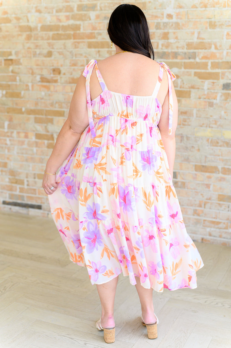 Hazel Blues | Pastel Petals Floral Midi Dress Hazel Blues | Pastel Petals Floral Midi Dress
