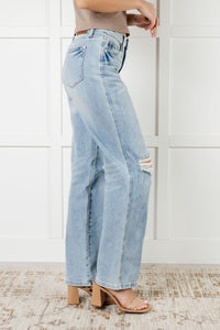 Hazel Blues® |  Patricia High Rise Rigid Magic 90's Straight Jeans