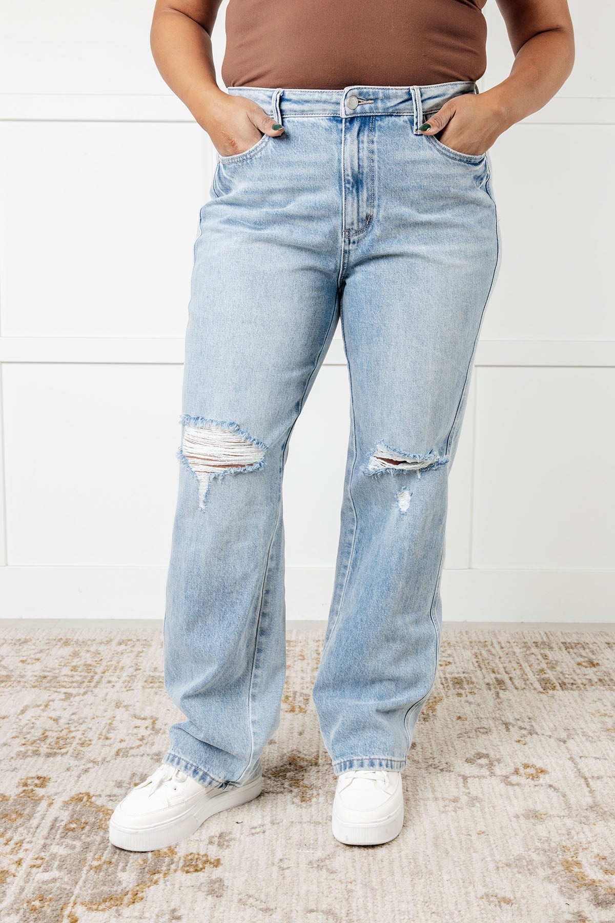 Hazel Blues® |  Patricia High Rise Rigid Magic 90's Straight Jeans