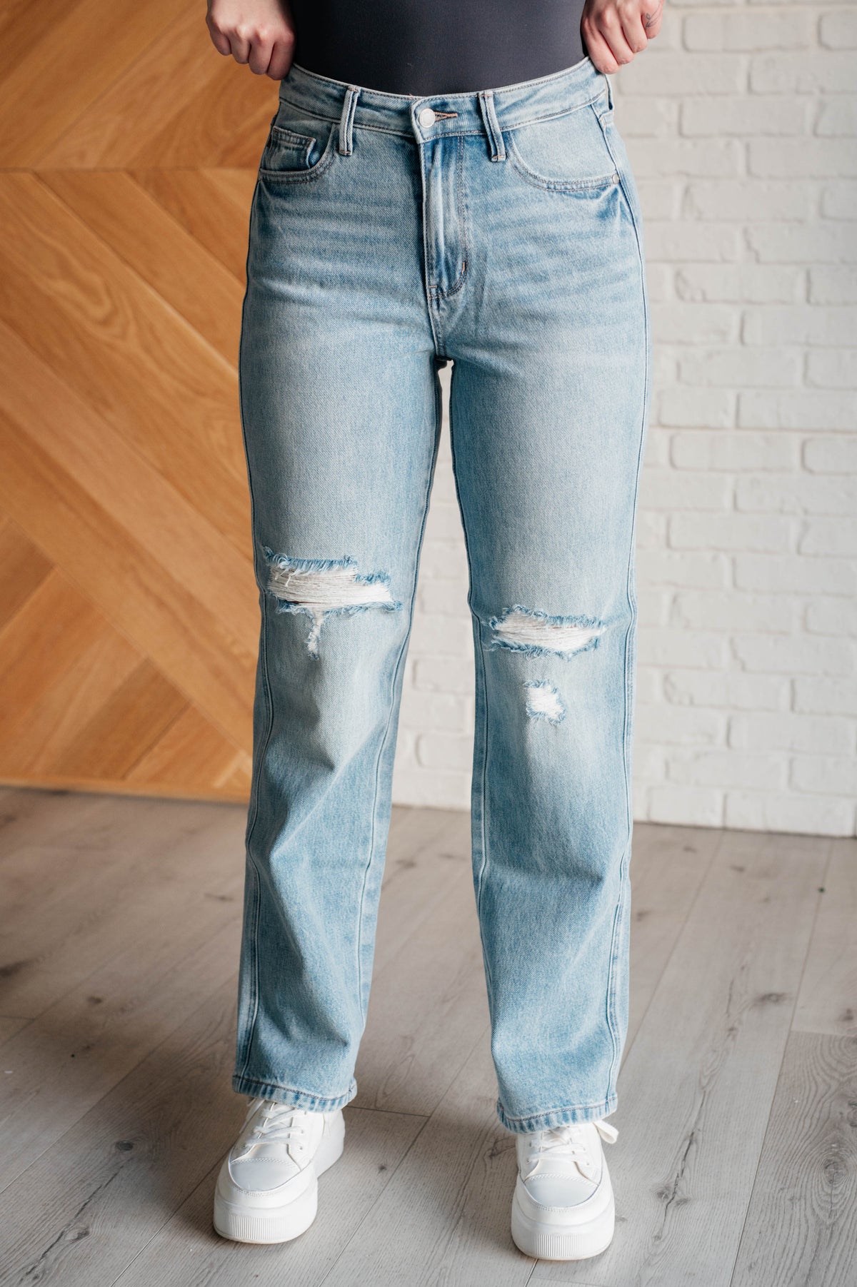 Hazel Blues® |  Patricia High Rise Rigid Magic 90's Straight Jeans