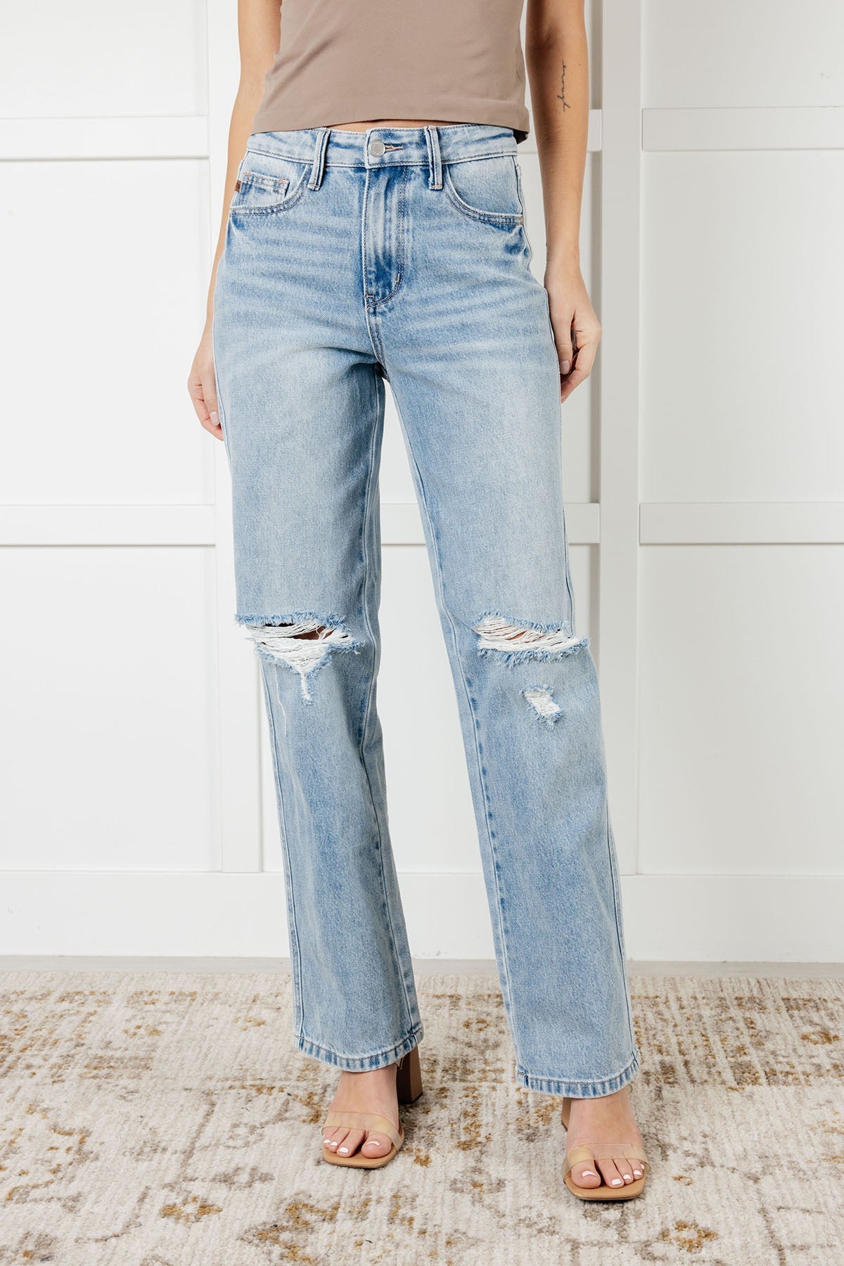 Hazel Blues® |  Patricia High Rise Rigid Magic 90's Straight Jeans