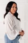Hazel Blues® |  Pause and Reflect Tie Front Button Up Shirt