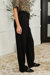 Hazel Blues® |  Peachy Keen Straight Leg Trousers in Black