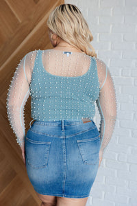 Hazel Blues® |  Pearl Diver Layering Top in Light Cyan