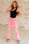 Hazel Blues® |  Peggy High Rise Cargo Straight Jeans in Pink