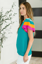 Hazel Blues® |  Perfect Playlist Color Block Sleeve Top