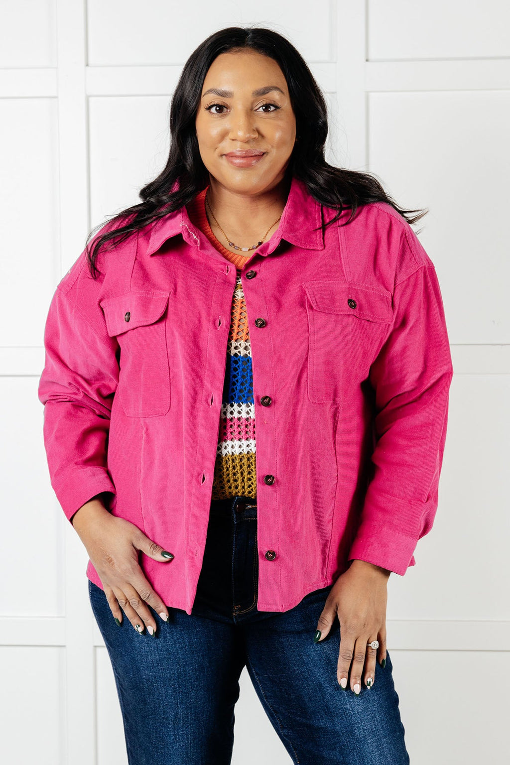 Hazel Blues® |  Perfect Pop of Pink Jacket