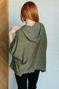 Hazel Blues® |  Perfectly Poised Hooded Poncho in Olive