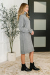 Personal Assistant Turtleneck Dress in Grey
