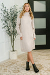 Personal Assistant Turtleneck Dress in Sand Beige
