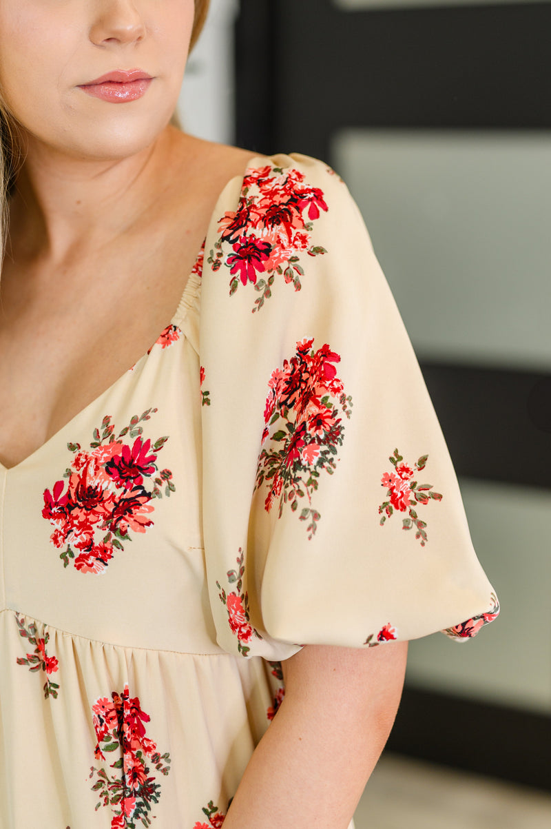 Hazel Blues® |  Petals & Postcards Balloon Sleeve Dress