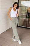 Hazel Blues® |  Phoebe High Rise Front Seam Straight Jeans in Sage