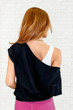 Hazel Blues® |  Pilates Princess Off Shoulder Top in Black
