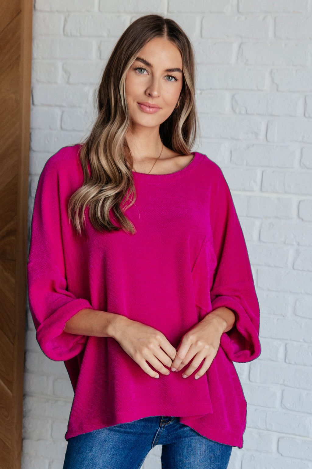 Hazel Blues® |  Pink Thoughts Chenille Blouse